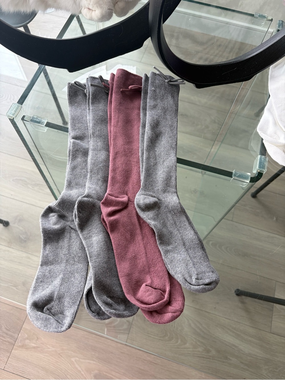 Girl’s Crew Socks - Gray & Mauve Pack